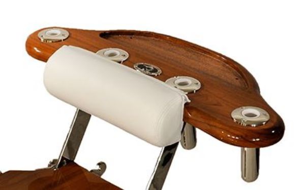 Picture of Pompanette INT6953A Teak Reverse Rocket Launcher, Tray & Draw - Chair mount