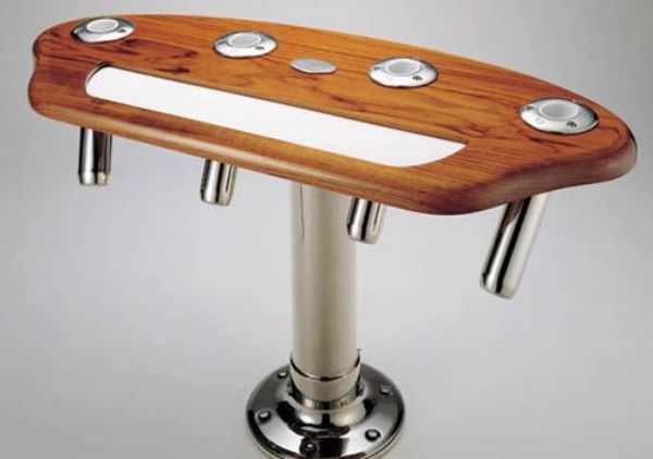 Picture of Pompanette INT4575 Pedestal Mount Teak Rocket Launcher 4" S.S.