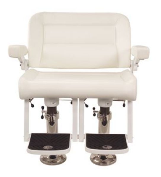 Picture of Pompanette T9023WPW-N Platinum Bench, White Vinyl w/white powdercoat hardware